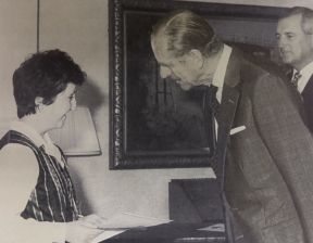 1997/98 Angela Reichelt receives Gold Award from Duke of Edinburgh