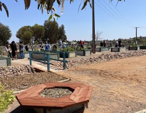 Round sitting down area in park