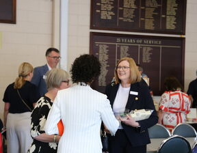 Women greeting each other