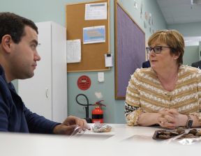 Man and women having a discussion