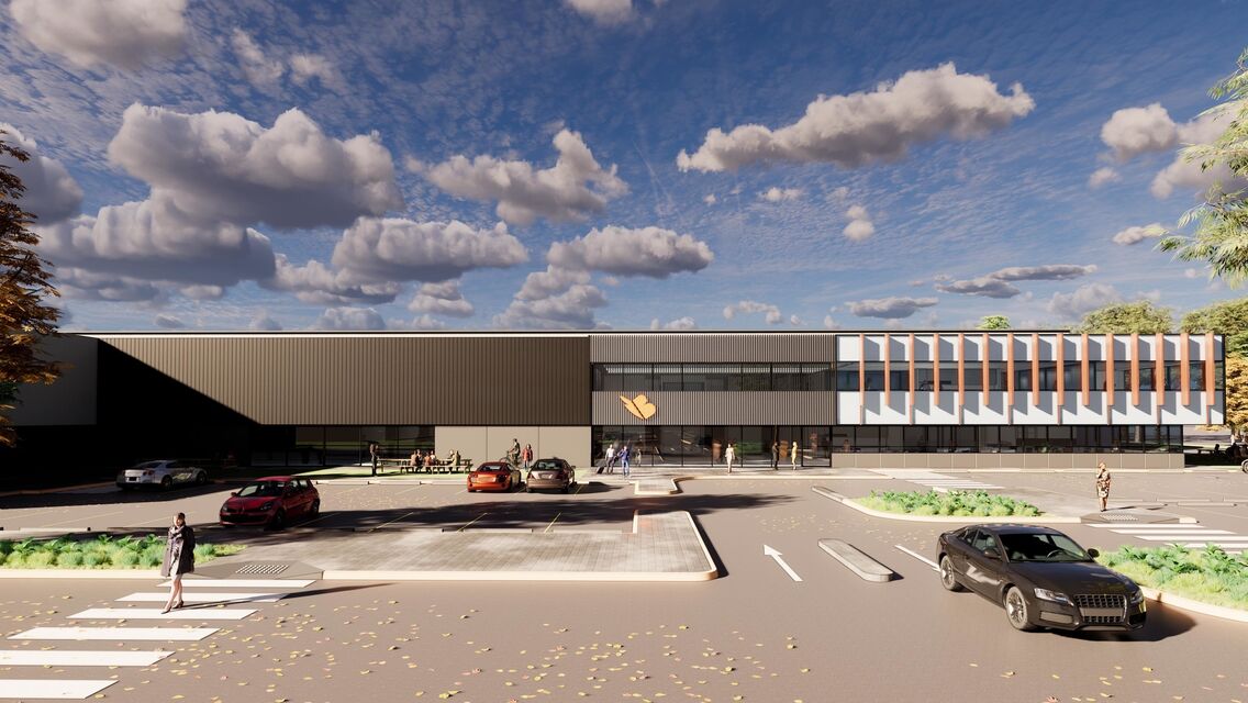 Digital art - the exterior of an industrial building