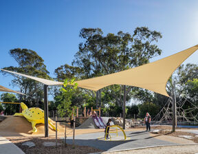 Playground with children in the background