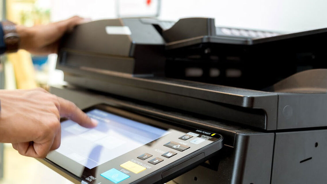 Black printer with screen