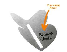 Stainless steel butterfly with name engraved